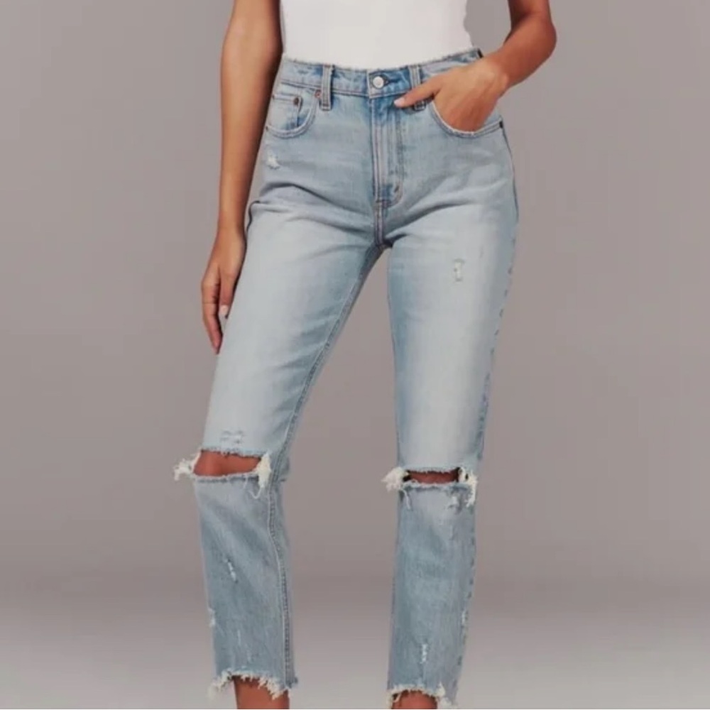 Abercrombie high rise mom jean